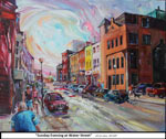 Sunday Evening at Water Street, Oil on Canvas